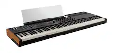 Front. Arturia - KeyLab 88 mk3 88-Key Hammer-Action MIDI Controller with Pads, Faders, Encoders, Display, and USB-C Connectivity.