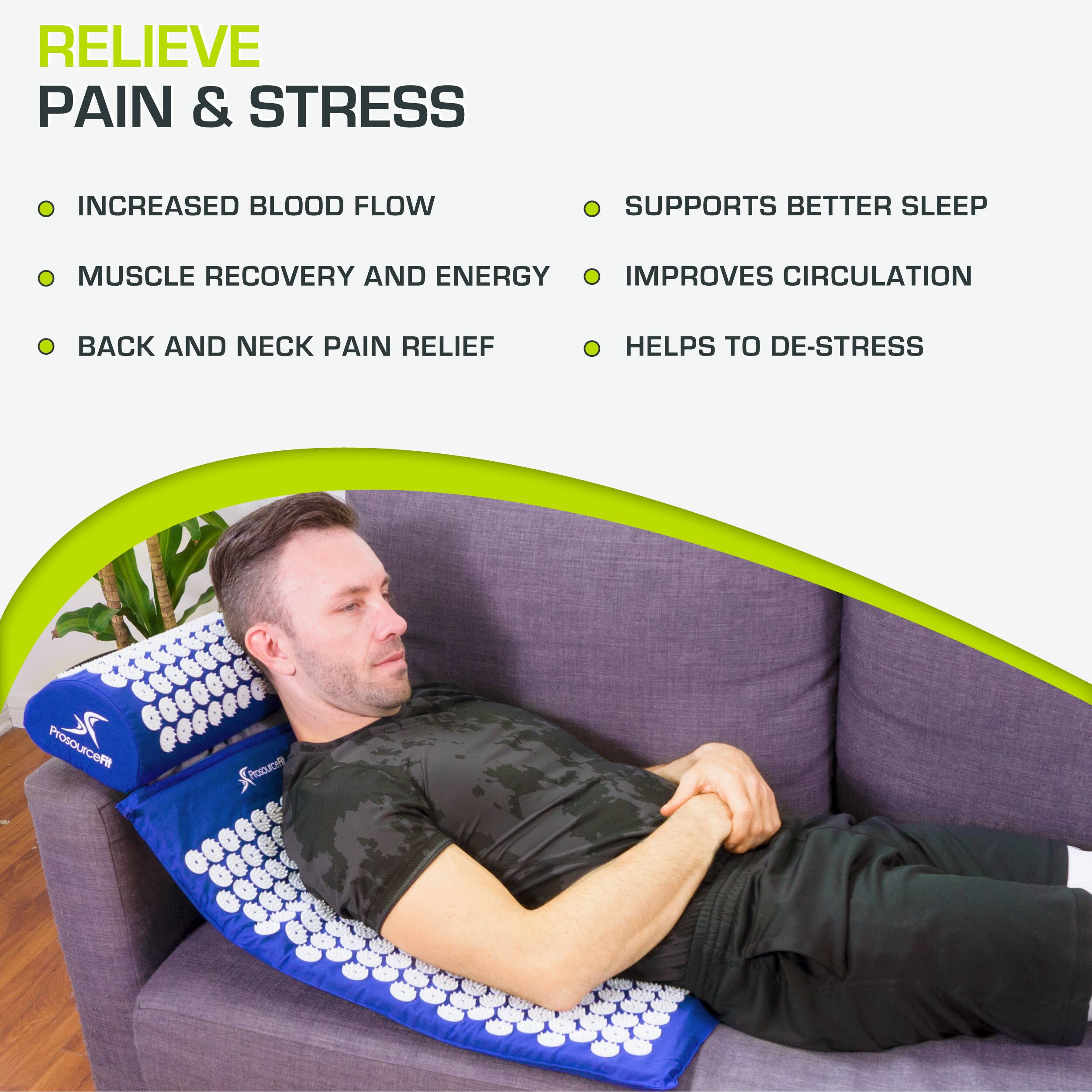RELIEVE PAIN & STRESS

- INCREASED BLOOD FLOW
- MUSCLE RECOVERY AND ENERGY
- BACK AND NECK PAIN RELIEF

- SUPPORTS BETTER SLEEP
- IMPROVES CIRCULATION
- HELPS TO DE-STRESS