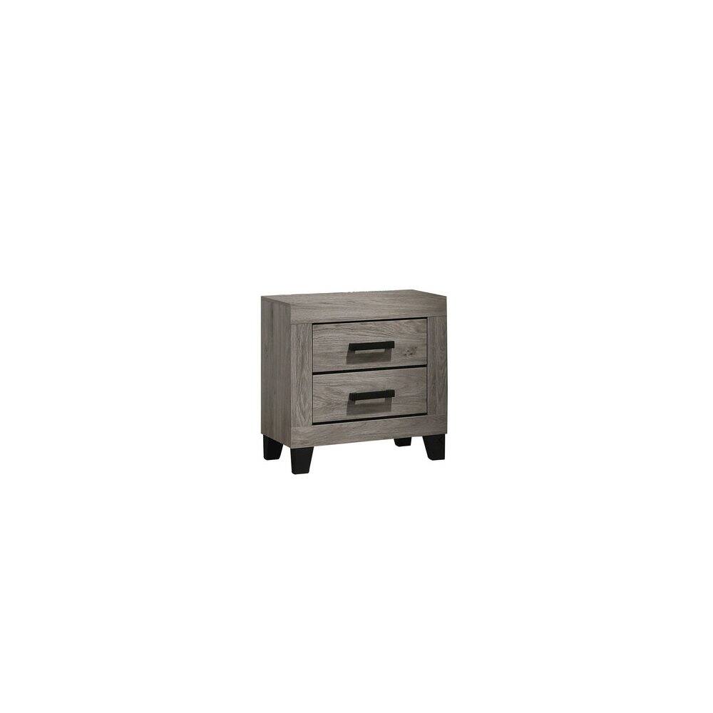 Front. Best Quality Furniture - Light grey 2-drawer bedroom nightstand - Gray.