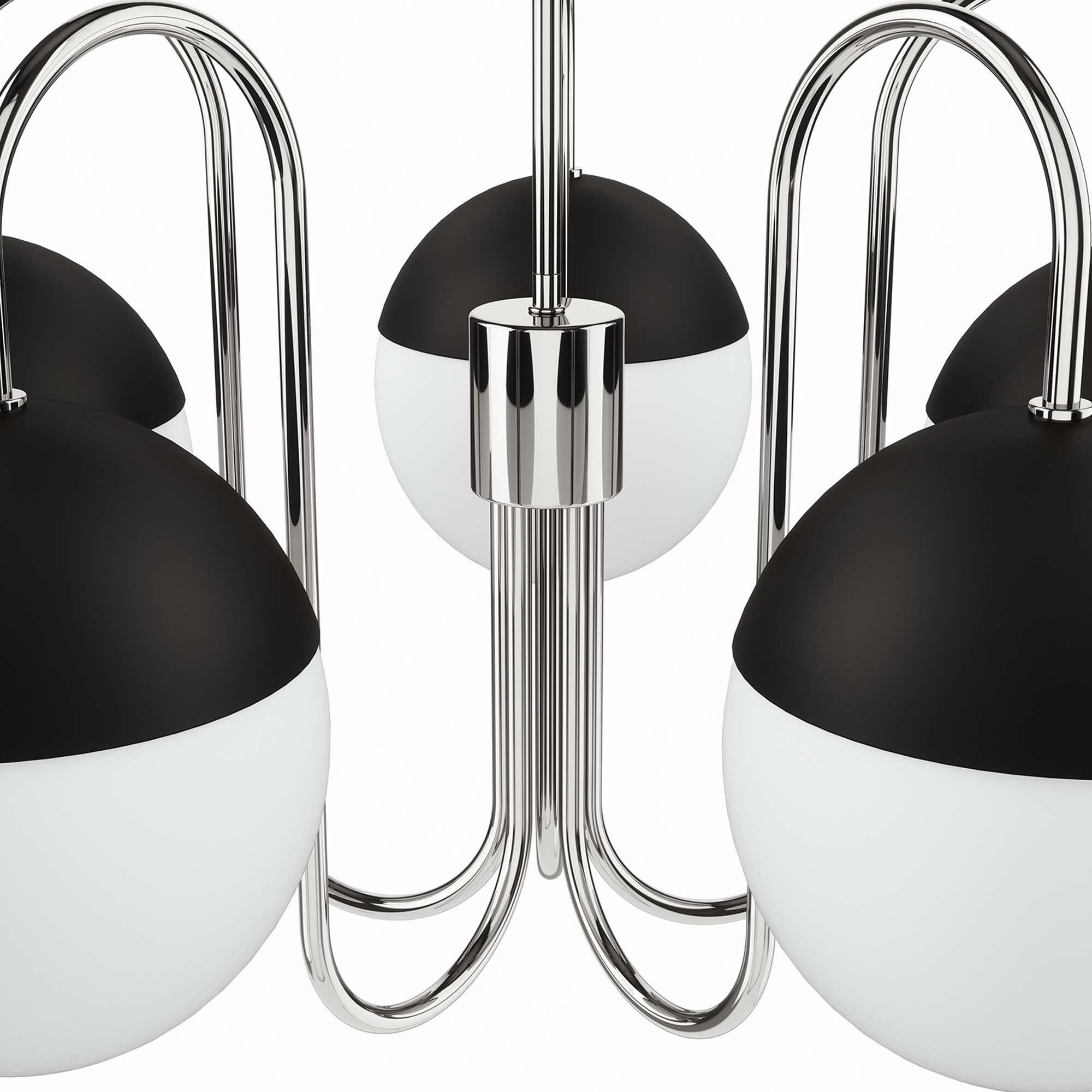 Alt View 4. Modway - Stellar 5-Light Chandelier by Modway - Opal Polished Nickel.