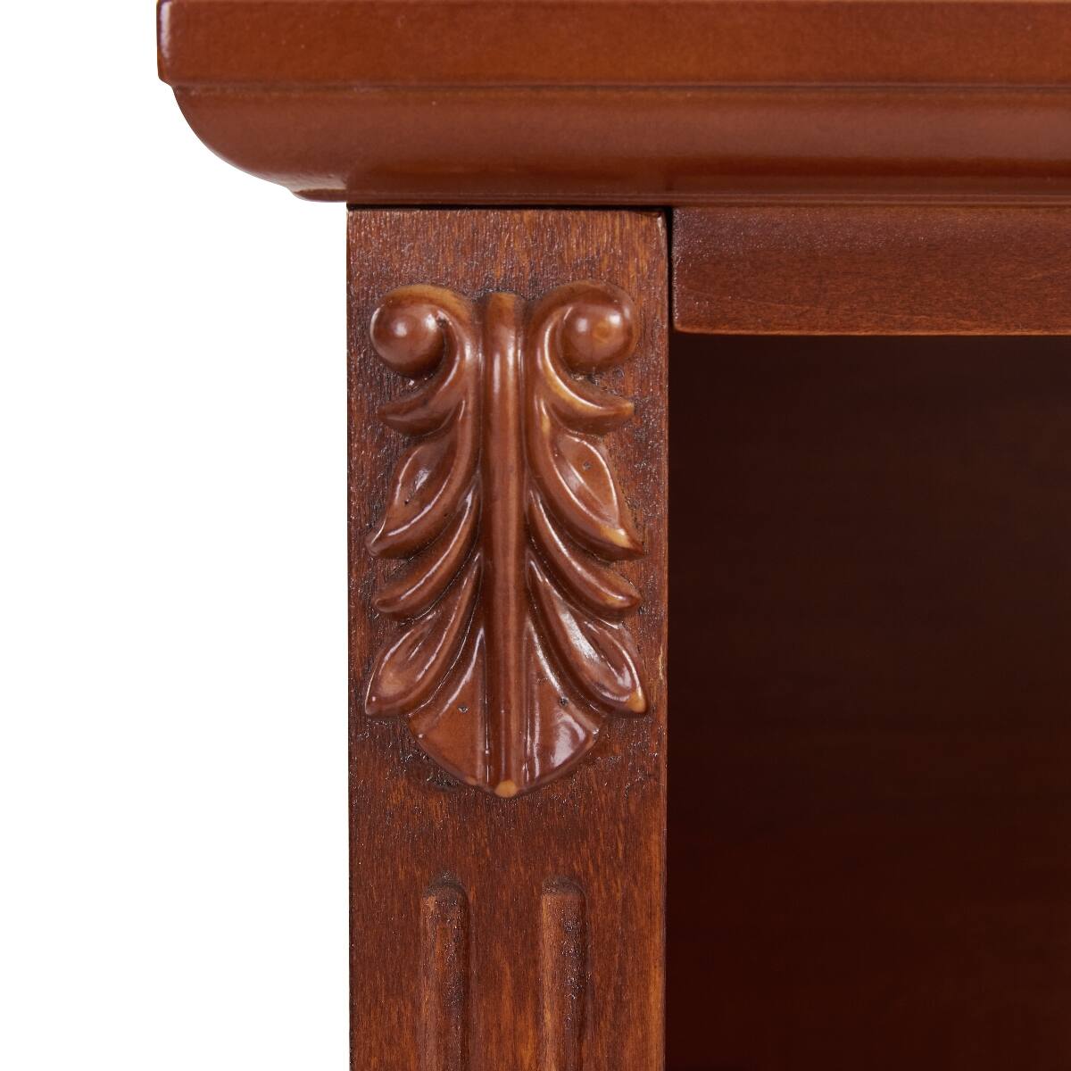 Alt View 10. Loheer - Loheer Nightstand With Charging Station, Walnut Two Drawer Bedside Table With Open Shelf - Walnut.