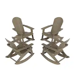 WestinTrends - Tuscany Outdoor Rocking Adirondack Chair (Set of 4) - Taupe