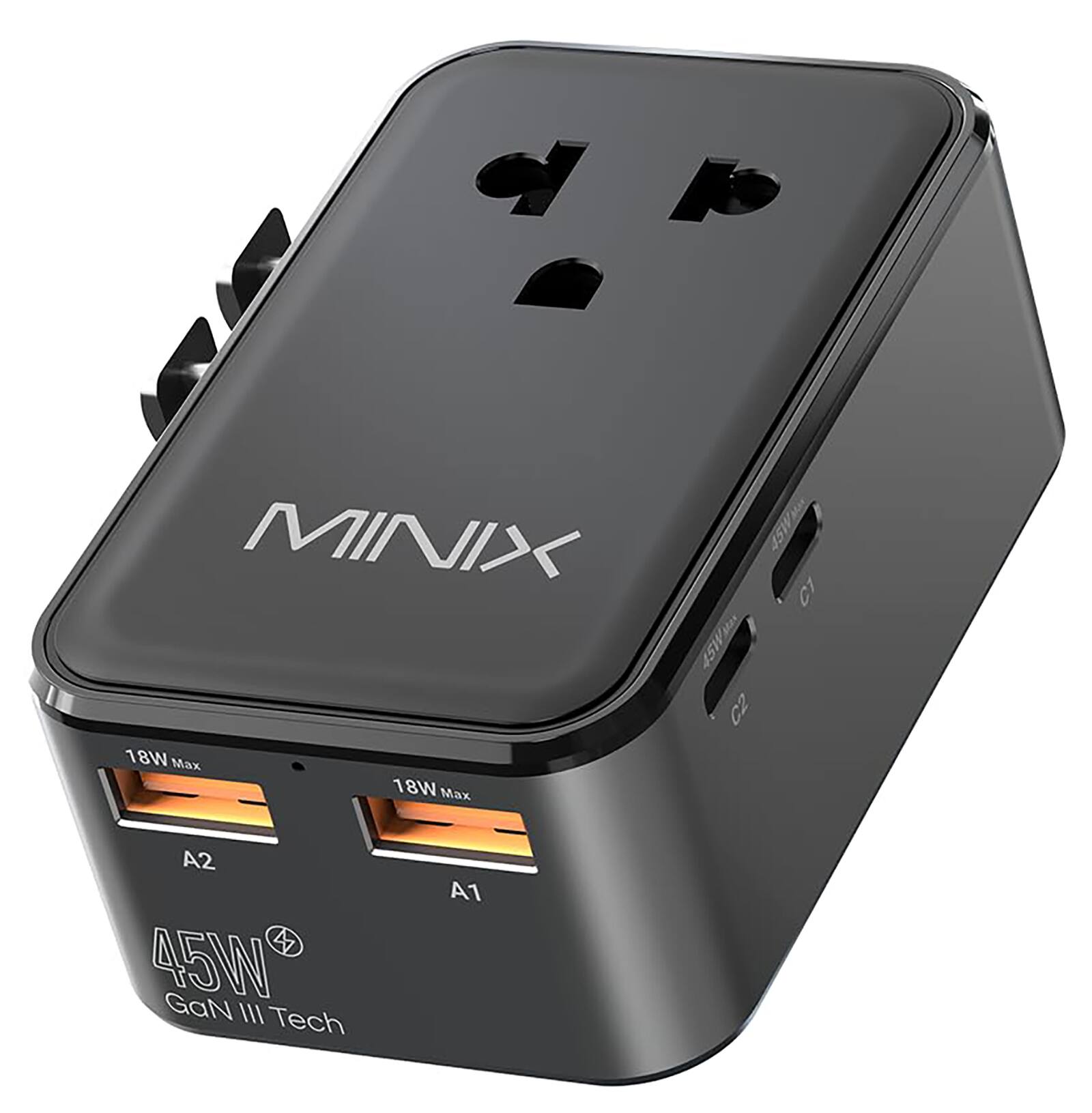 MINIX  
45W  
C1  
45W  
C2  
18W Max  
18W Max  
A2  
45W  
GaN III Tech  
A1