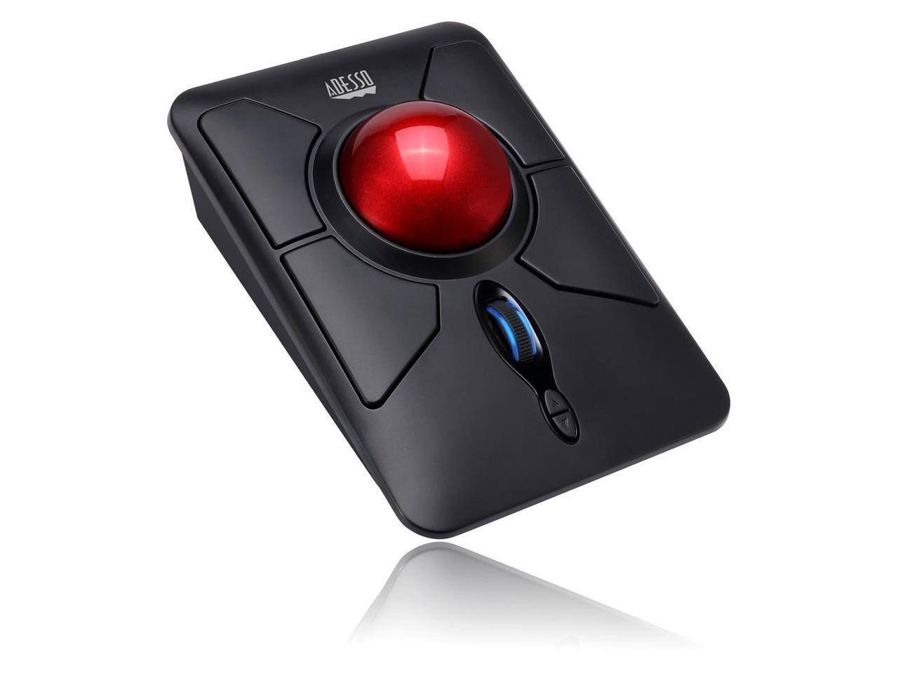 Front. Adesso - Adesso iMouse T50 - Wireless Programmable Ergonomic Trackball Mouse - Black.