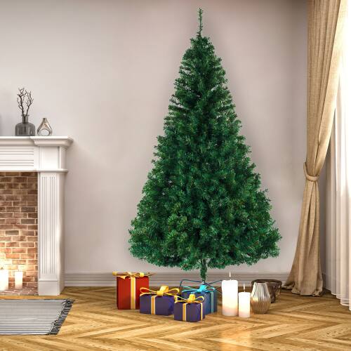 Alt View 7. Winado - 8FT Artificial Christmas PVC Tree Unlit with Branch, Metal Base for Indoor Outdoor Xmas Holiday Home Party Decoration - Green.