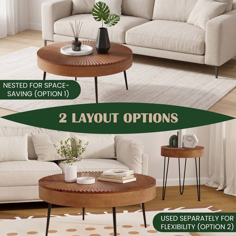 NESTED FOR SPACE-SAVING (OPTION 1)

2 LAYOUT OPTIONS

USED SEPARATELY FOR FLEXIBILITY (OPTION 2)