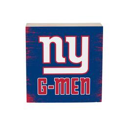 Evergreen Enterprises - New York Giants 6" Square Fan Chant Wood Block Shelf Sign - Multicolor