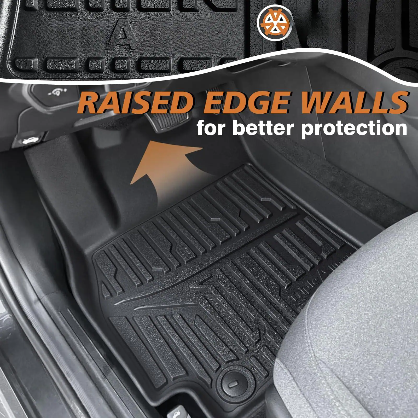RAISED EDGE WALLS for better protection