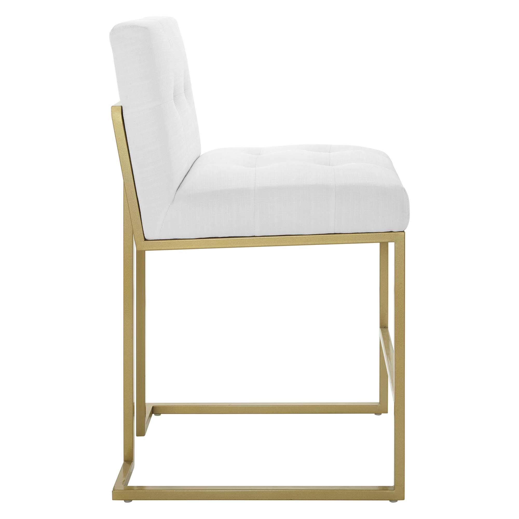 Left. Modway - Privy Upholstered Fabric Counter Stool Set of 2 by Modway - White.
