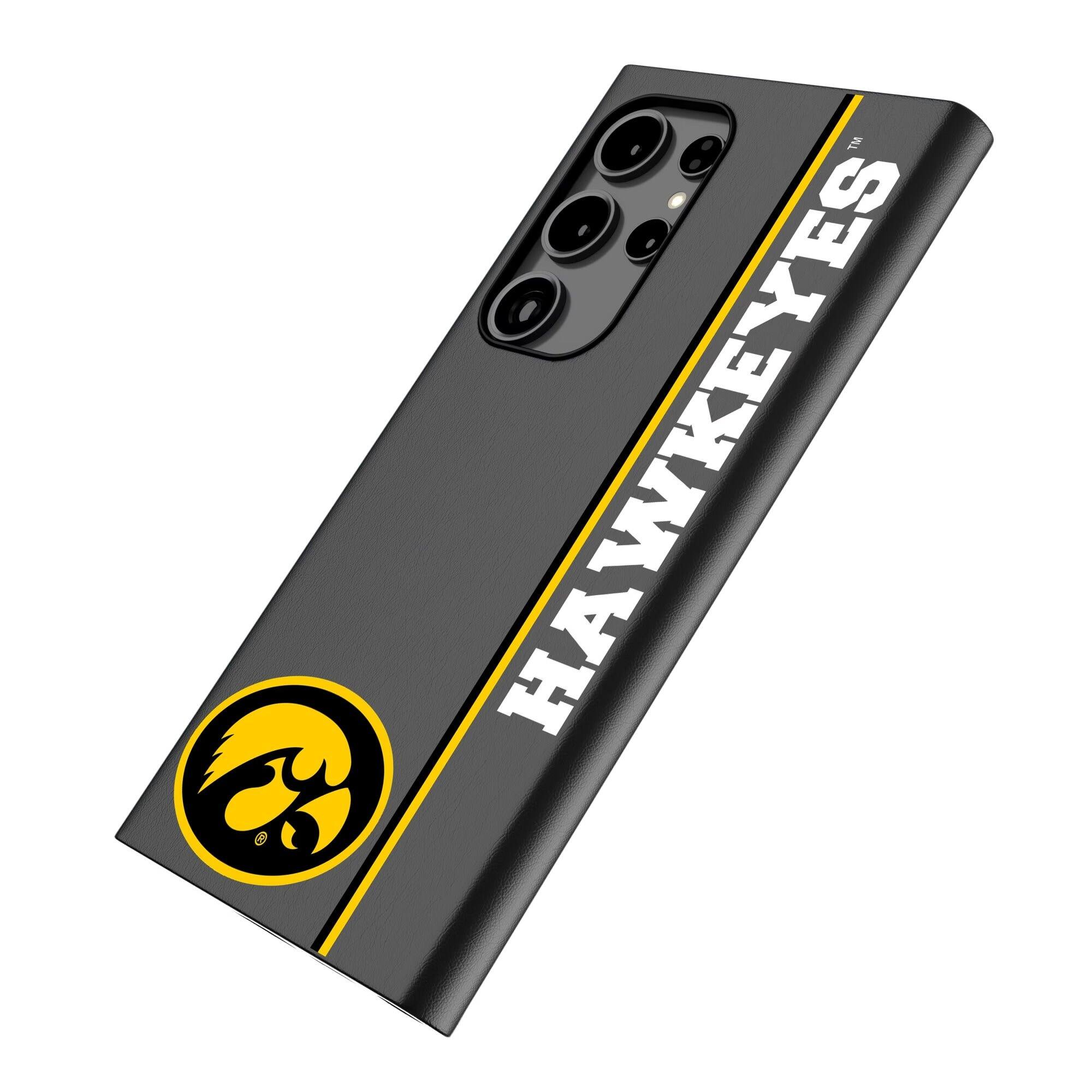 Alt View 1. Keyscaper - Iowa Hawkeyes Galaxy Magnetic Bump Case - S25 - Black.