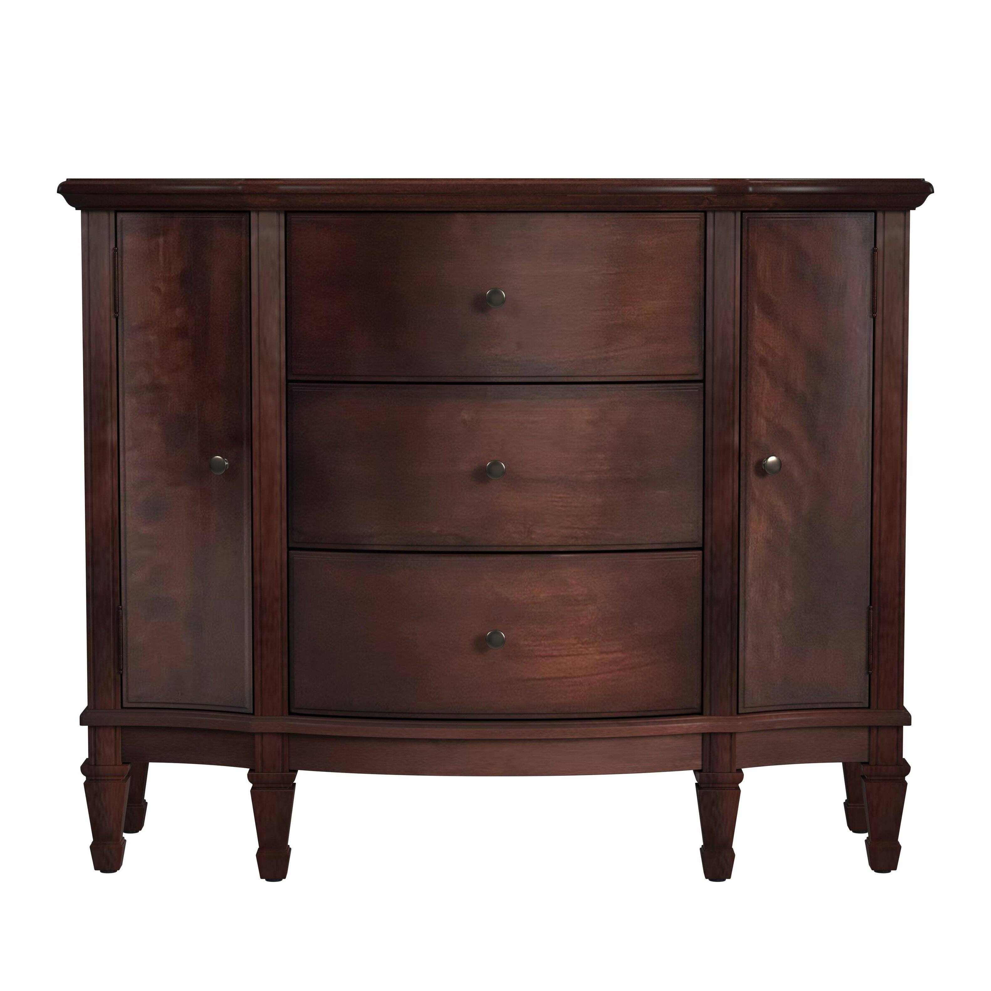 Alt View 1. Butler Specialty - Sheffield 40 in. W Demilune Wood 3 Drawer 2 Door Accent Cabinet - Dark Brown.
