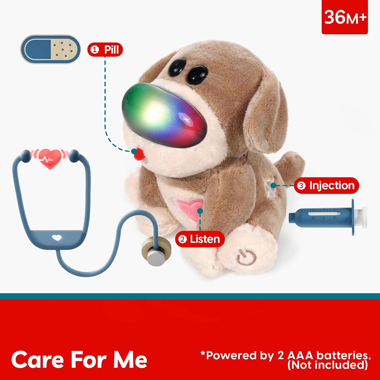 36M+ 1 Pill 3 Injection d. 11 M 3 2 Listen Care For Me * 2 *Powered by 2 AAA batteries. (Not included)