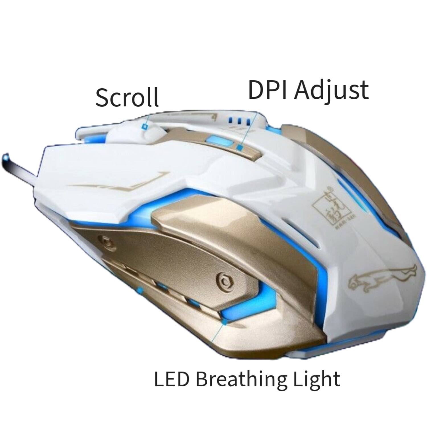 Scroll DPI Adjust LED Breathing Light