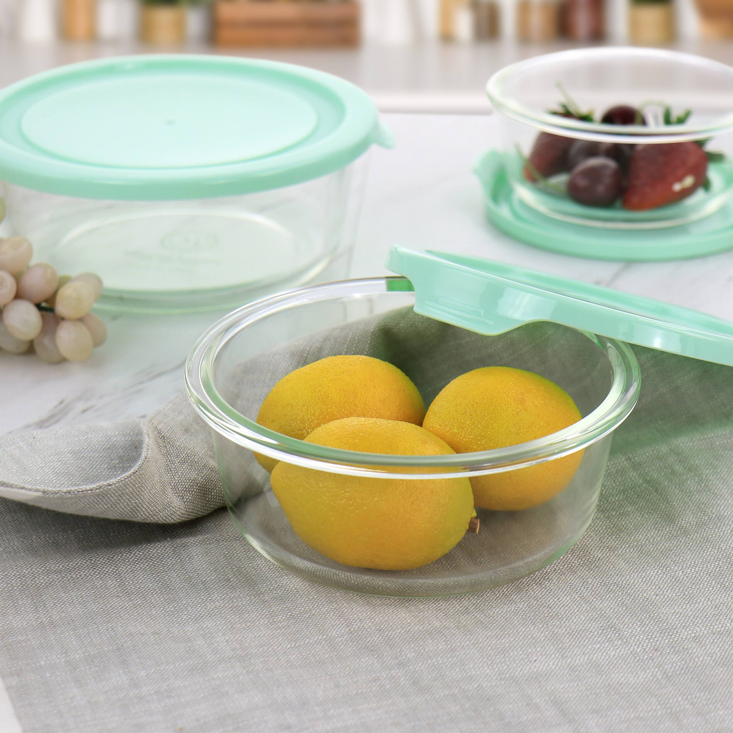 Alt View 2. Martha Stewart - Martha Stewart 6 Piece Assorted Glass Storage Container and Lid Set  in Mint - Mint.