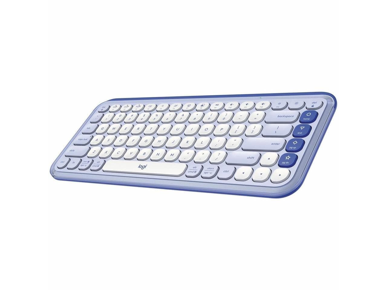 Logitech - POP ICON KEYS Wireless Keyboard, Bluetooth, Programmable Keys, 3-Device Switch - Lilac-Off-White