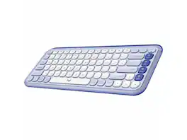 Logitech - POP ICON KEYS Wireless Keyboard, Bluetooth, Programmable Keys, 3-Device Switch - Lilac-Off-White