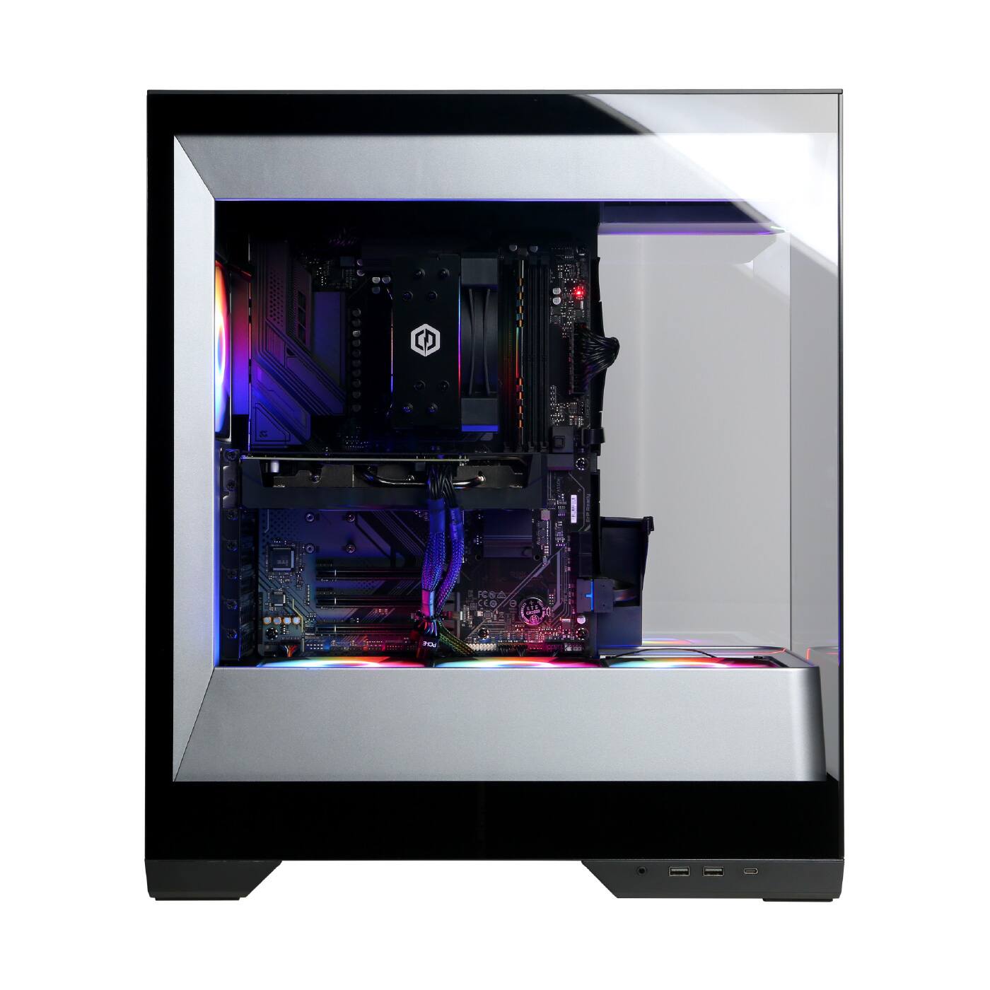 Alt View 12. CyberPowerPC - Gaming Desktop - AMD Ryzen 7 8700F - NVIDIA GeForce RTX 5060 8GB - 16GB DDR5 - 2TB PCIe 4.0 SSD - Black.