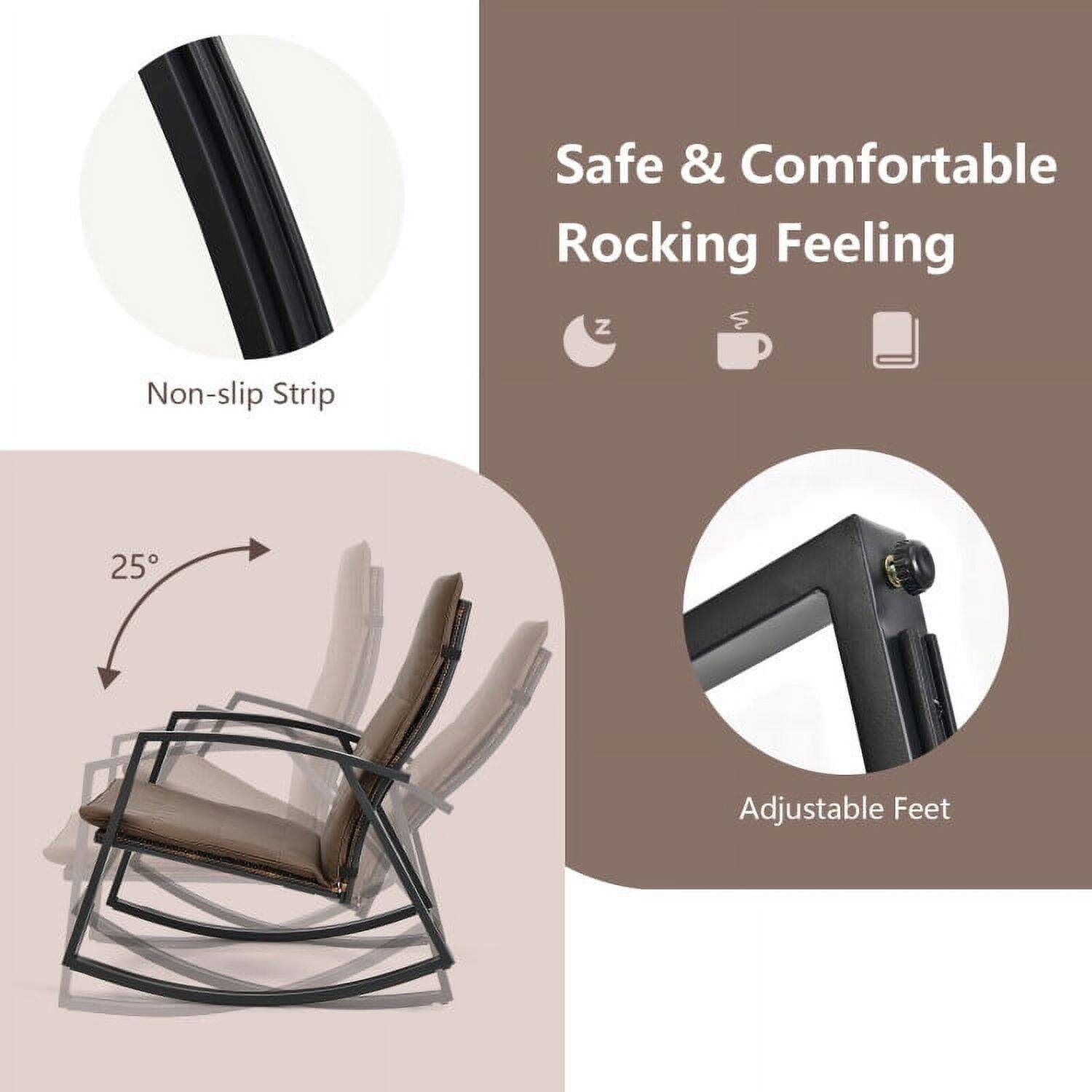 Safe & Comfortable Rocking Feeling  
Non-slip Strip  
25° Adjustable Feet