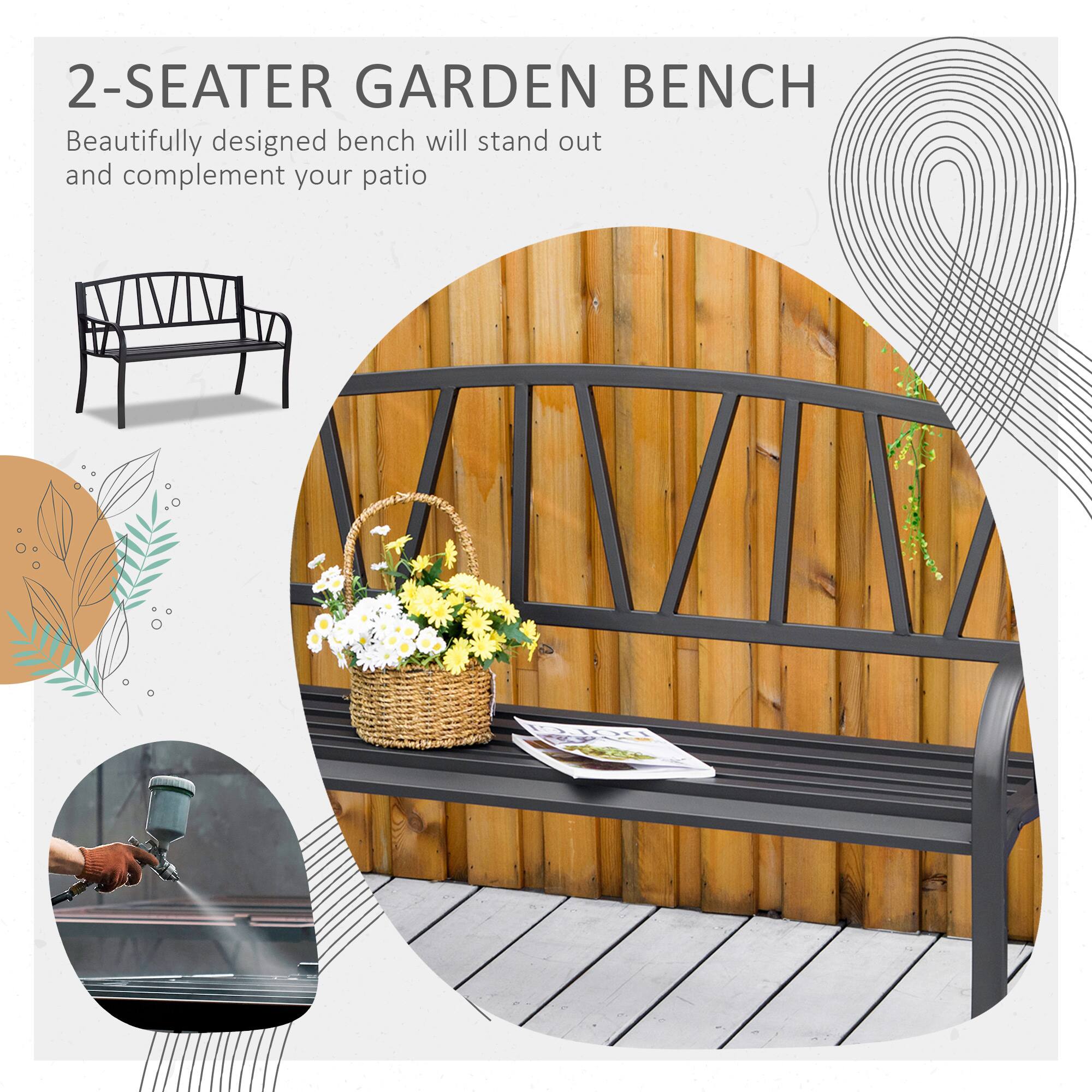 2-SEATER GARDEN BENCH

Beautifully designed bench will stand out and complement your patio