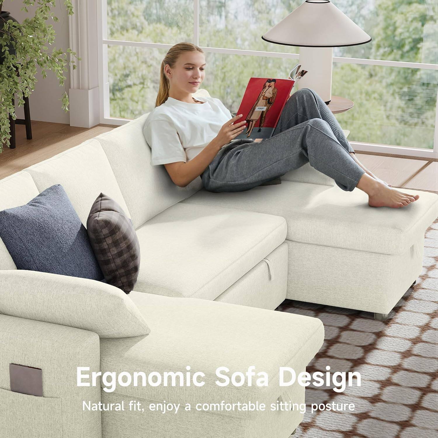 Ergonomic Sofa Design  
Natural fit, enjoy a comfortable sitting posture