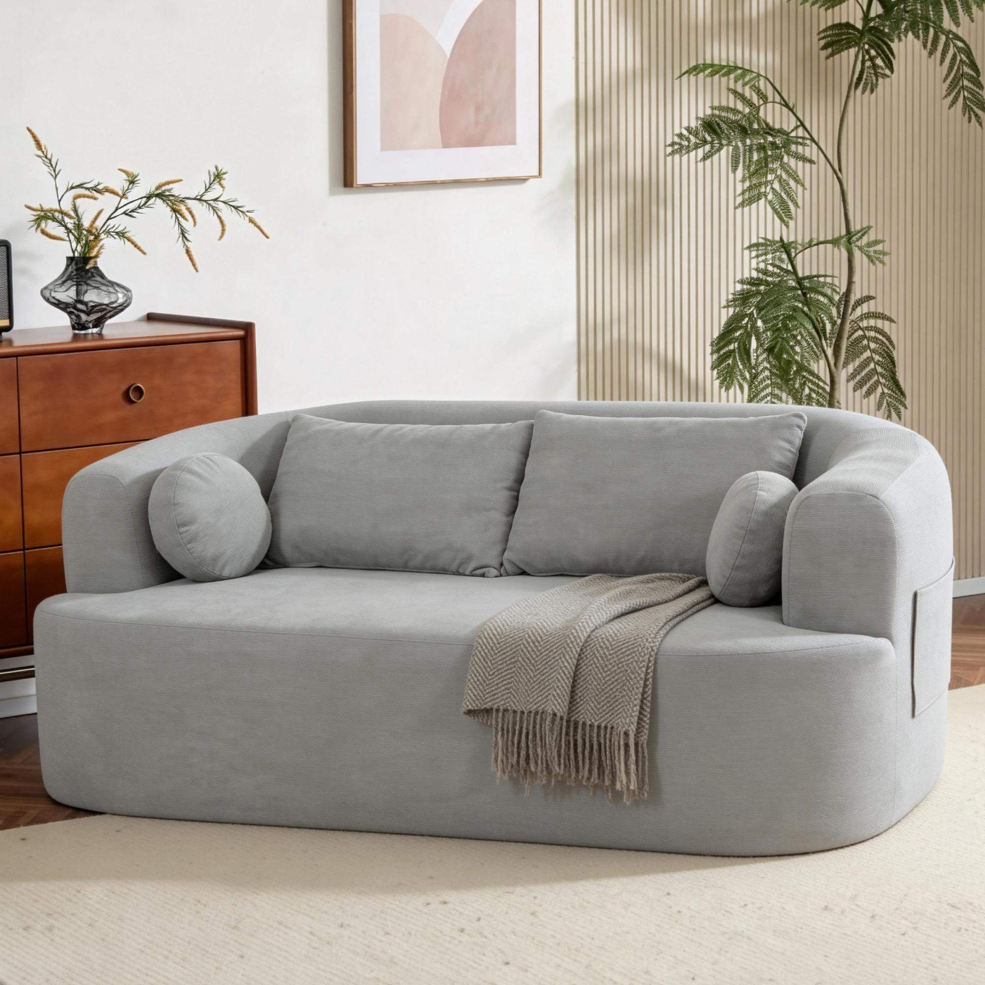 Back. Roomtec - Loveseat SofainaBox - Gray.