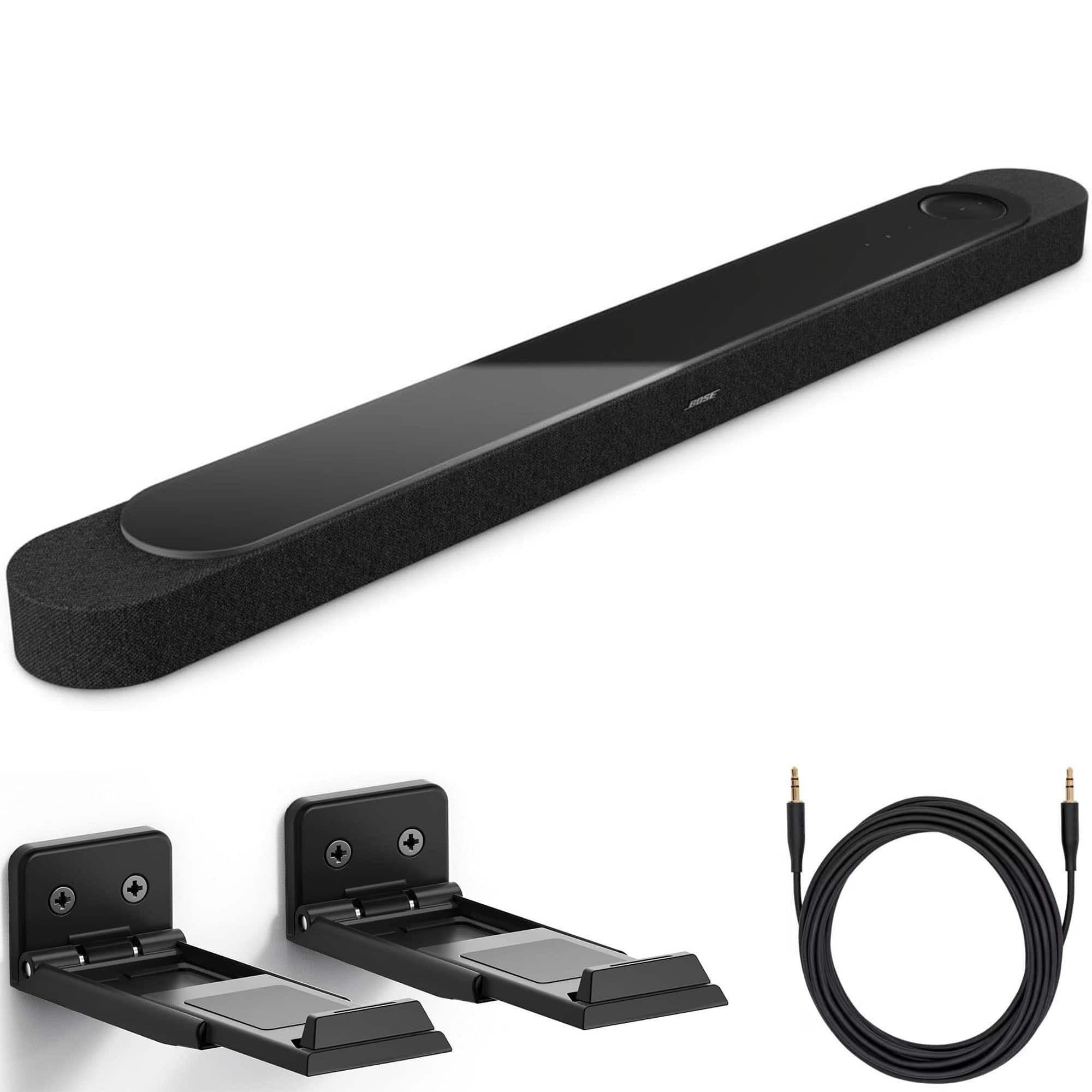 Bose - Lifestyle Ultra Soundbar Bundle with Aux Cable, Wall Mounts, Wireless Soundbar for TV with Dolby Atmos - Black price history on PriceWatchPro