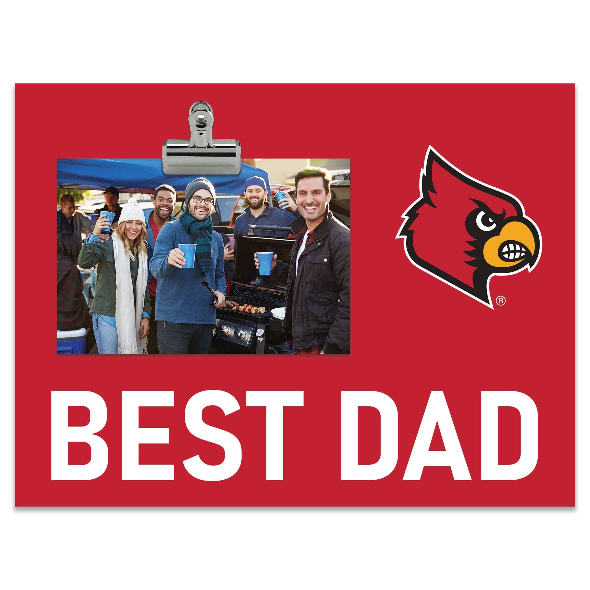 Fan Creations - Louisville Cardinals 8" x 10.5" Briteline Best Dad Clip Frame - Multicolor