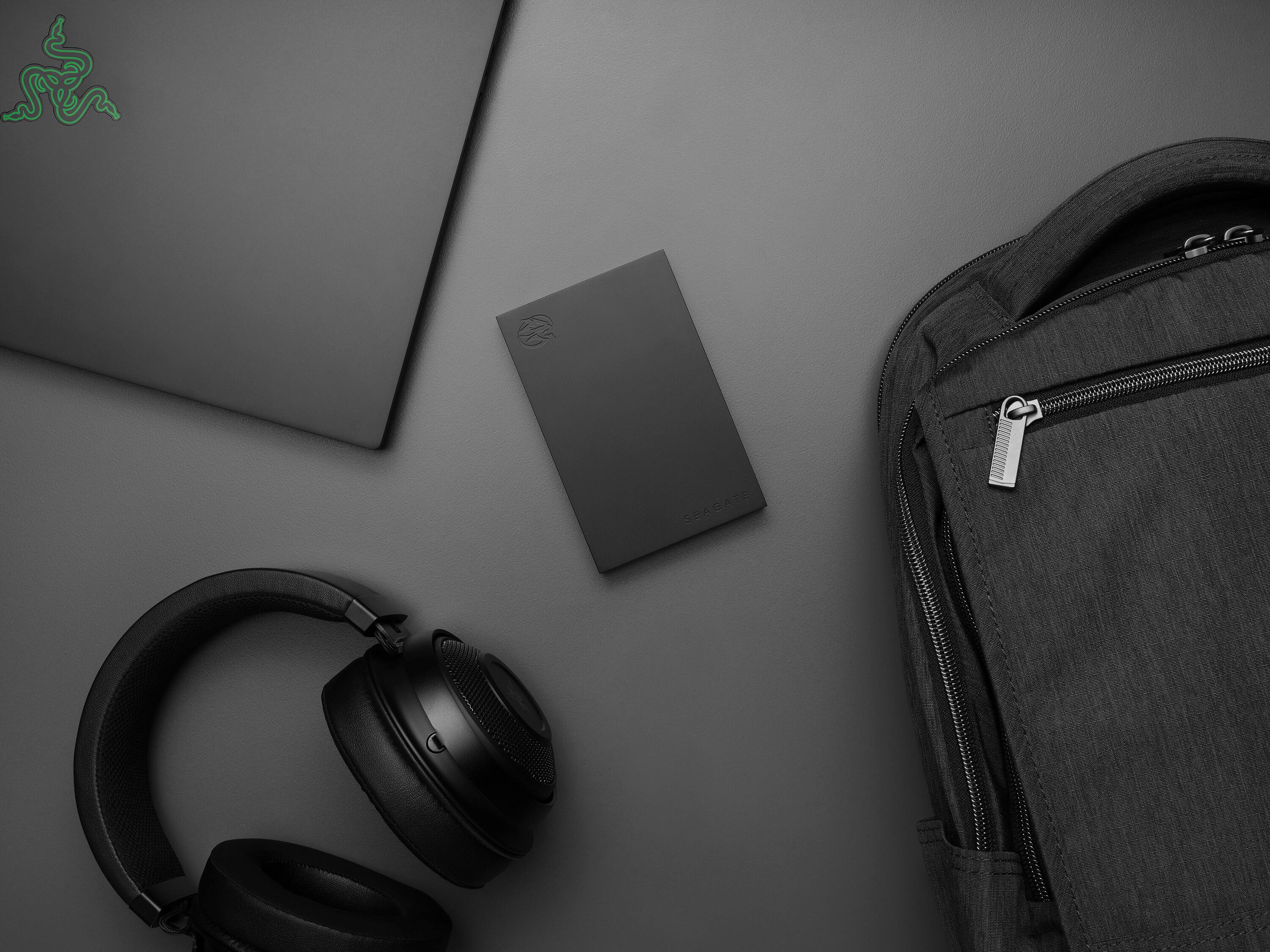 Alt View 13. Seagate - FireCuda Gaming 5TB External USB 3.2 Gen 1 Hard Drive with RGB LED Lighting - Black.