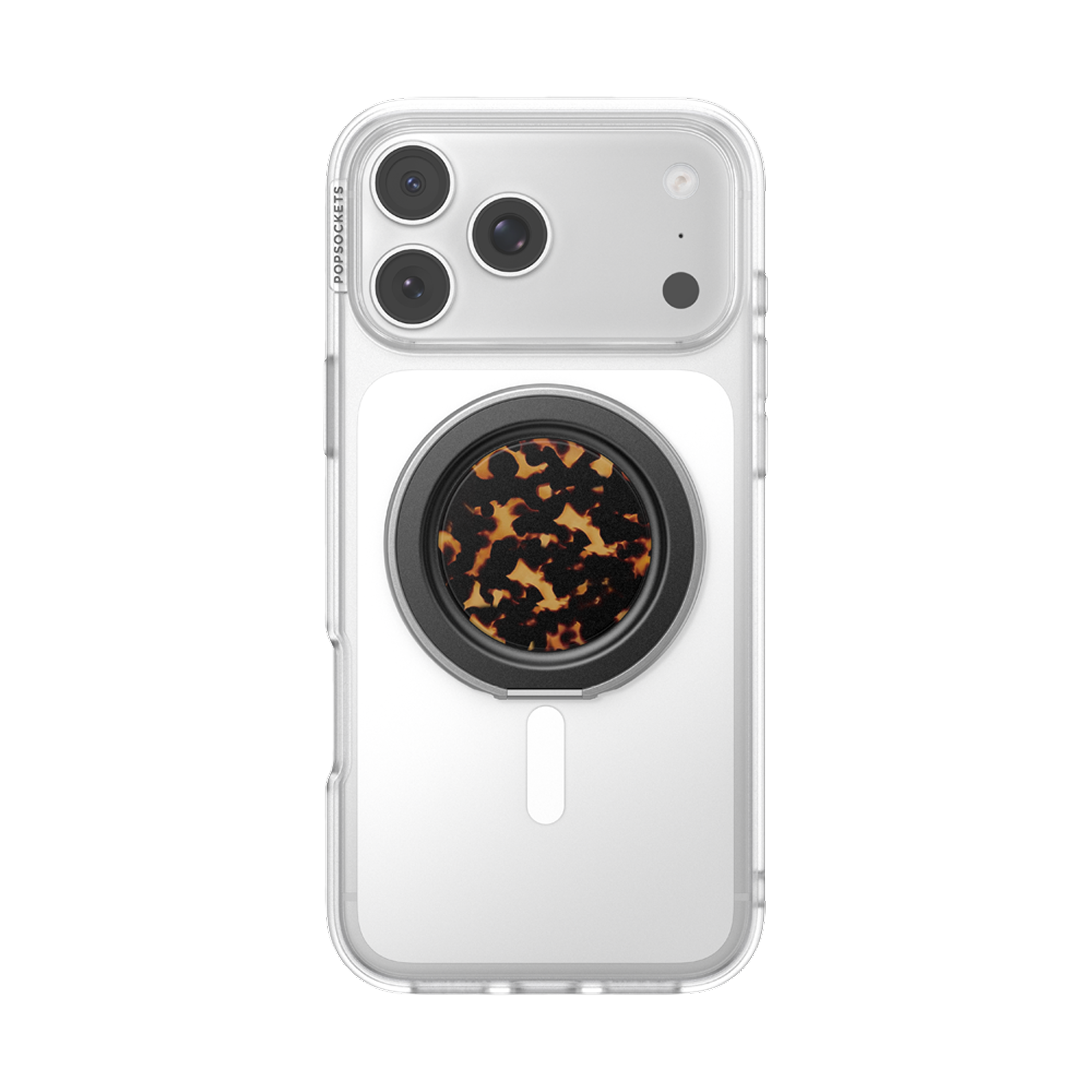 Alt View 7. PopSockets - PopSockets Low-Pro Grip for MagSafe, Ultra-Thin Magnetic Phone Grip with Kick-Out Stand - Tortoise.