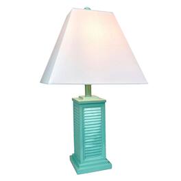 Things2Die4 - Seafoam Shutter Table Lamp 24in Glossy Base 120V 60W Coastal Decor - Green