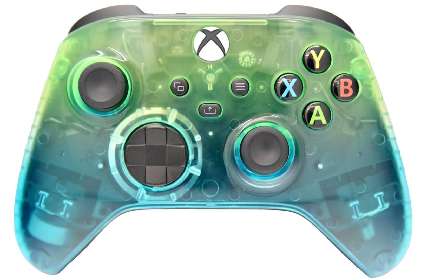 ProControllers - Custom Wireless Controller for Xbox Series X|S, Xbox One, & PC - Clear Green & Blue