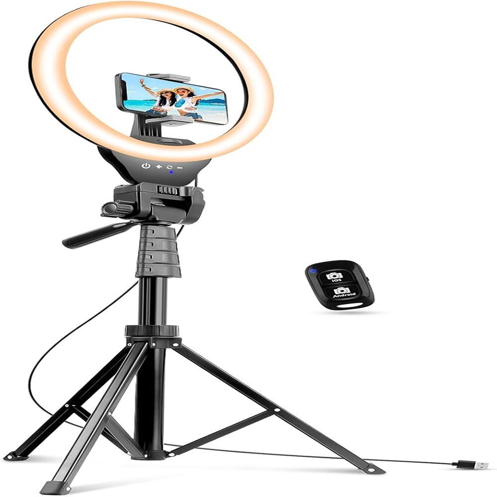 Schertz - 12" Ring Light with 67" Tripod & Phone Holder, Selfie Stick with Remote Control, LED Circle Light for Live Streaming, Vi