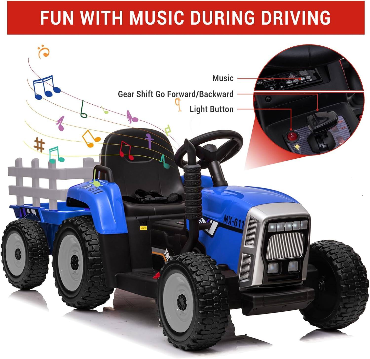 FUN WITH MUSIC DURING DRIVING

- Music
- Gear Shift Go Forward/Backward
- Light Button