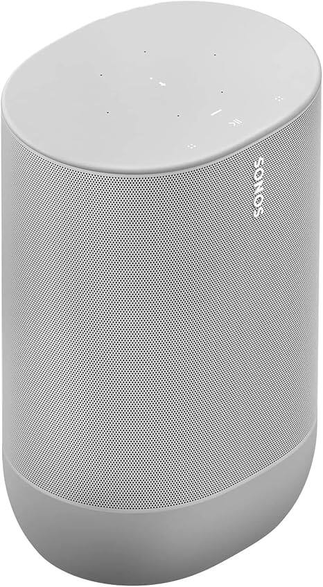 Left. Sonos - Sonos Move 1 Battery-Powered smart Speaker, Wi-Fi and Bluetooth with Alexa Built-in - White.