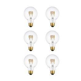 Elitco Lighting - Led Decorative Helix Horizontal 3000K Filament 6 Watts 420 Lumens G25 Light Bulb - Clear Glass