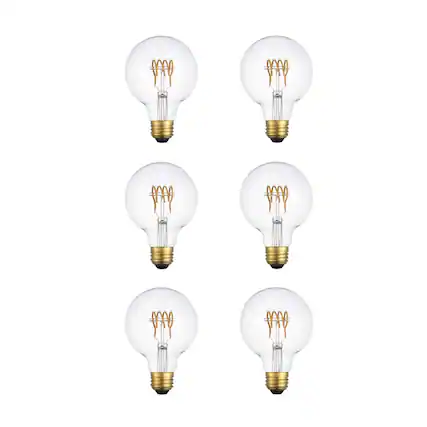 Front. Elitco Lighting - Led Decorative Helix Horizontal 3000K Filament 6 Watts 420 Lumens G25 Light Bulb - Clear Glass.