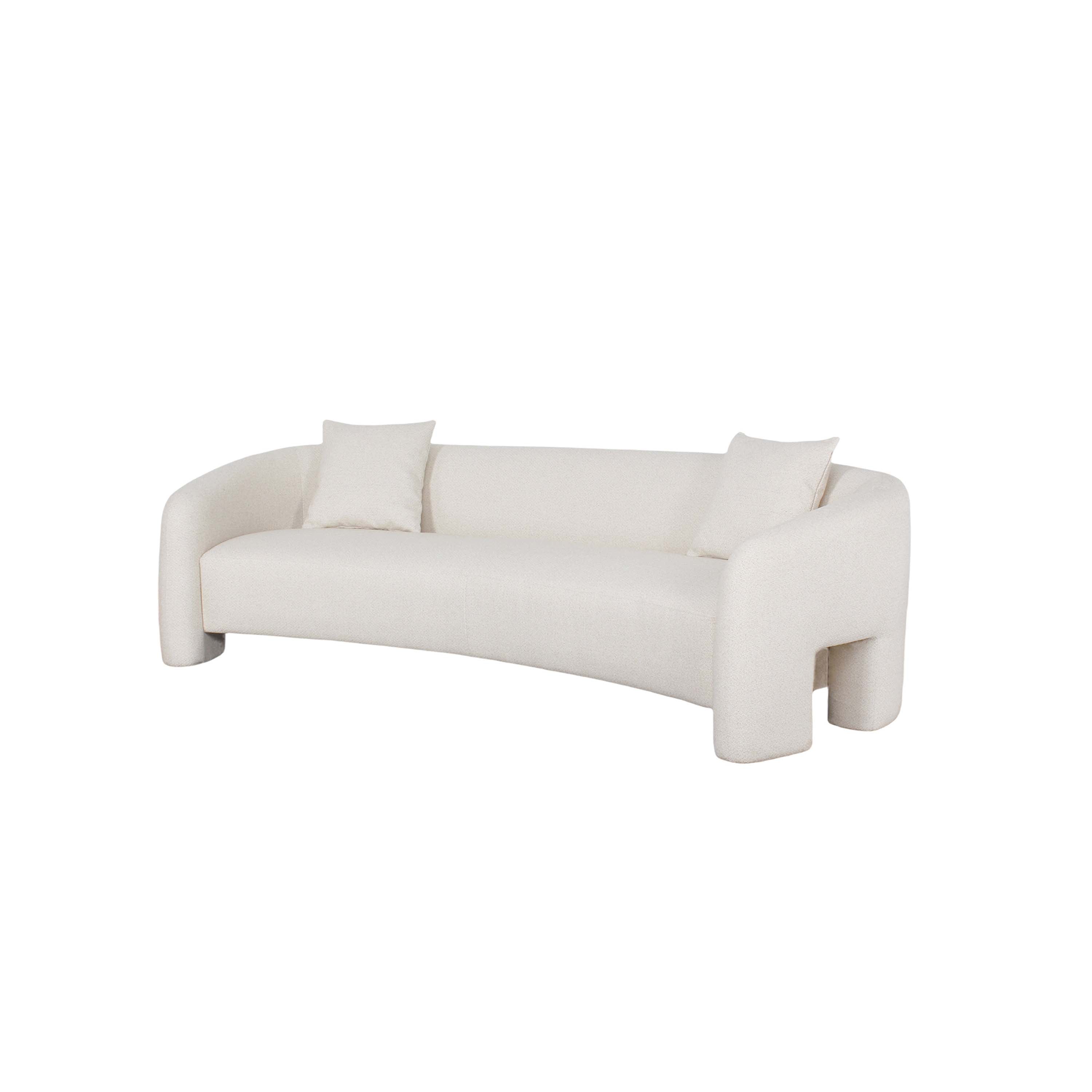 Alt View 2. Manhattan Comfort - Sylvia Modern Glam 104" Tweed Loveseat - Ivory.