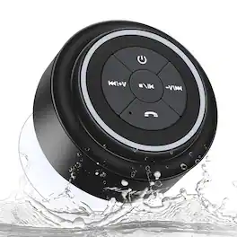 Cozy Serene - Shower Speakers Portable Wireless Suction Cup Ip67 Waterproof Pairs Easily Phones Tablets Computer Gift Men Shower - Black
