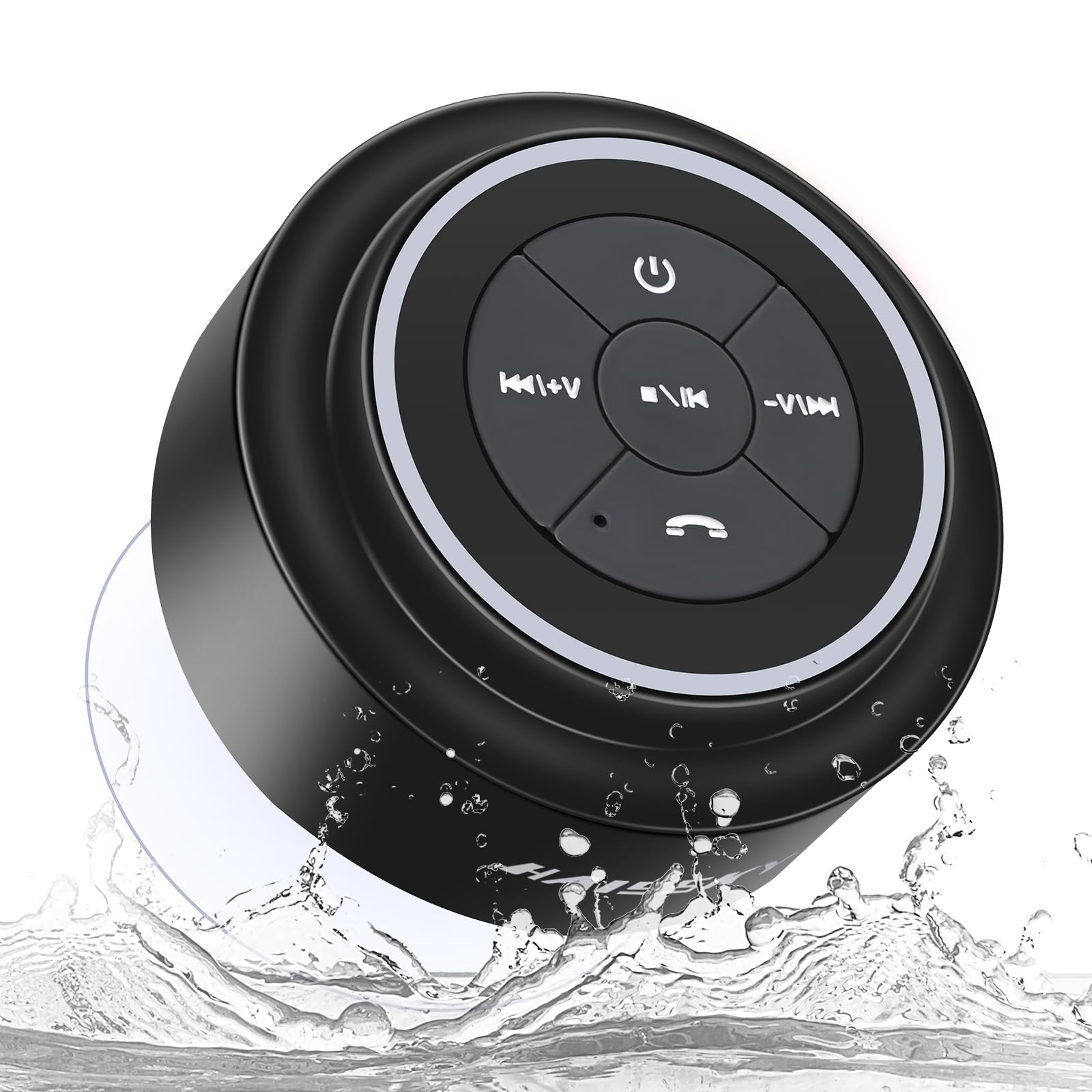 Cozy Serene - Shower Speakers Portable Wireless Suction Cup Ip67 Waterproof Pairs Easily Phones Tablets Computer Gift Men Shower - Black