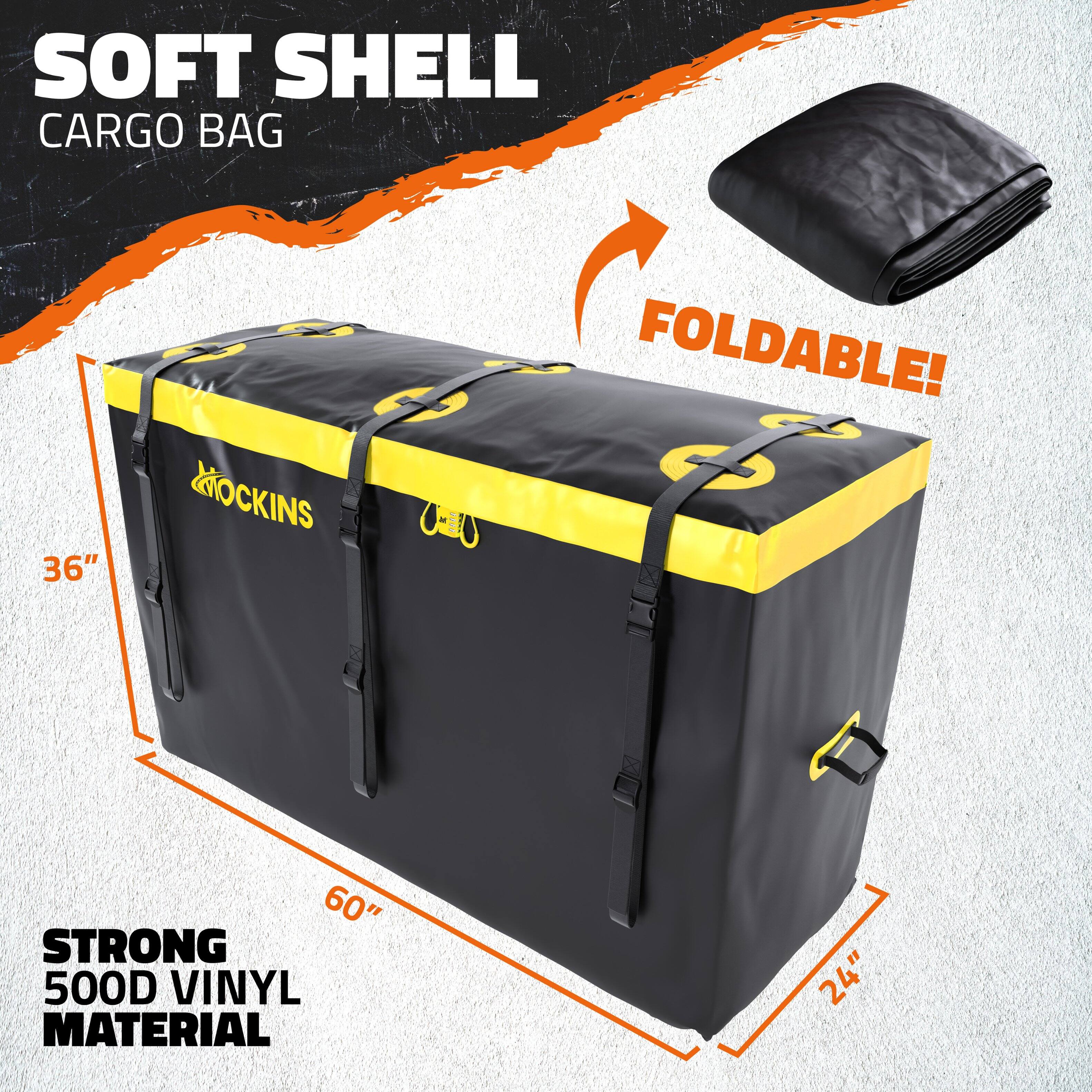 SOFT SHELL CARGO BAG

FOLDABLE!

36" x 60" x 24"

STRONG 500D VINYL MATERIAL