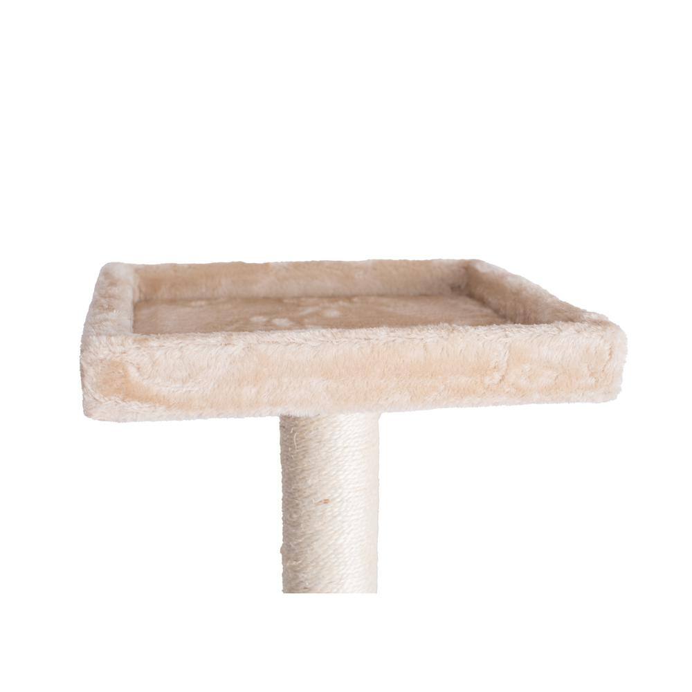 Alt View 6. Armarkat - 57Inch Real Wood Cat Tree In Beige With Perches Running Ramp.