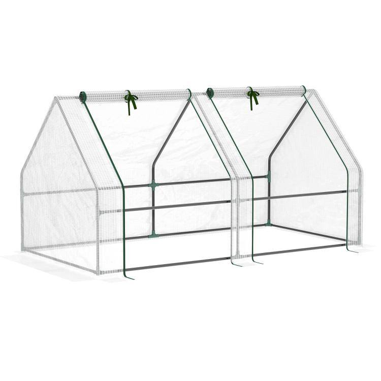 Alt View 10. PULUZ - Portable Mini Greenhouse, Outdoor Garden with Large Zipper Doors and Water/UV PE Cover - White.