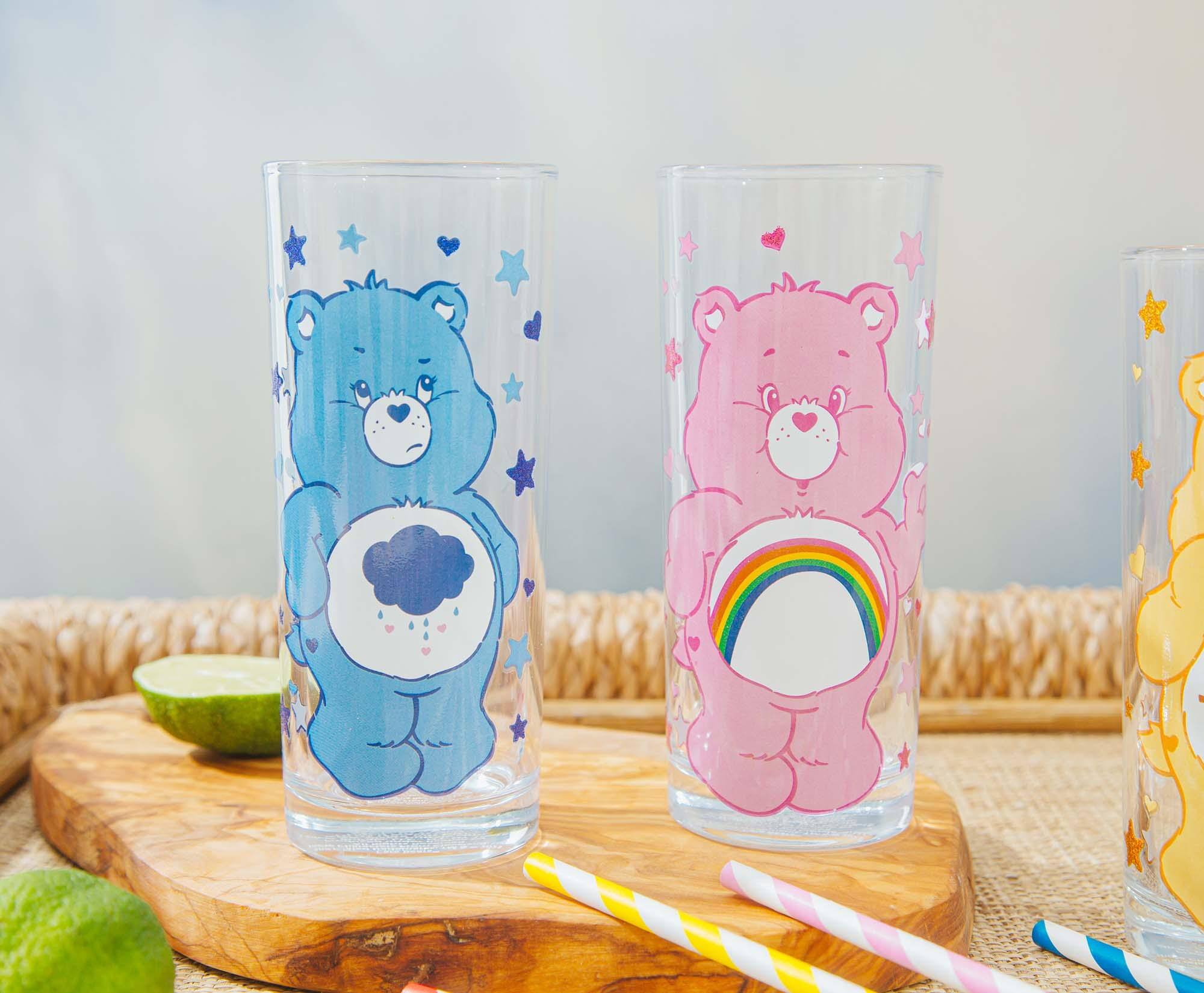 Alt View 2. Silver Buffalo - Care Bears 4-Piece Tumbler Glass Set | Each Holds 10 Ounces - Pink.