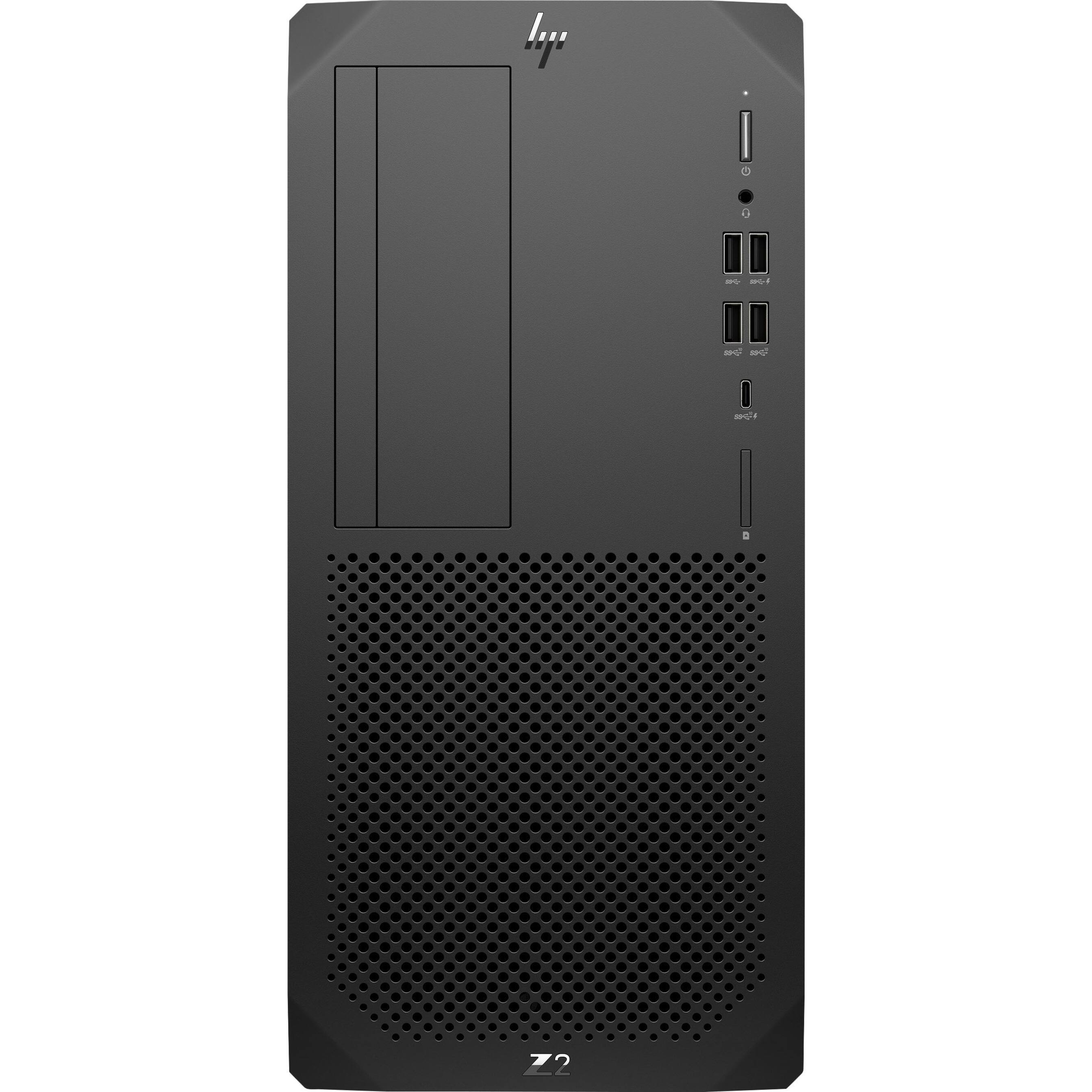 Front. HP - Z2 G5 Desktop - Intel i7-10700 - 16 GB Memory - 512 GB SSD - Black.