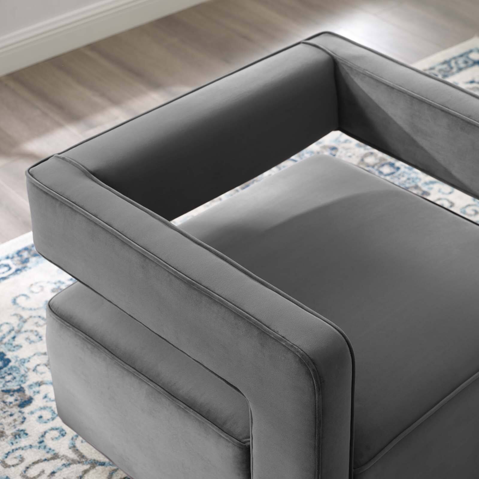Back. Modway - Booth Performance Velvet Performance Velvet Swivel Armchair by Modway - Gray.
