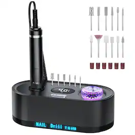PARKER SLATER - Nail Set Beginner Drill UV Light Acrylic Powder Gel Polish Cordless 40000RPMNail Machine:professionaldrill
