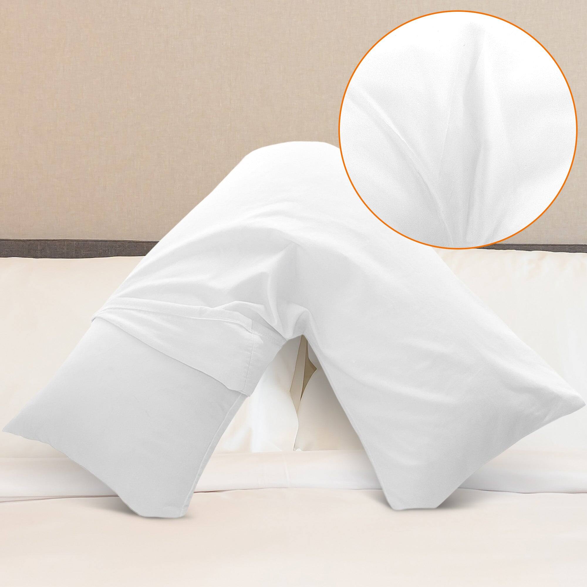 Alt View 8. Cheer Collection - White Pillowcase for V Shaped Pillow - White.