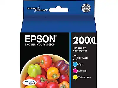 DESIGNED FOR EXCELLENCE
EPSON
EXCEED YOUR VISION
200XL
High-capacity
Haute-capacité
Black/Noir
Cyan
Magenta
Yellow/Jaune
DURABrite Ultra