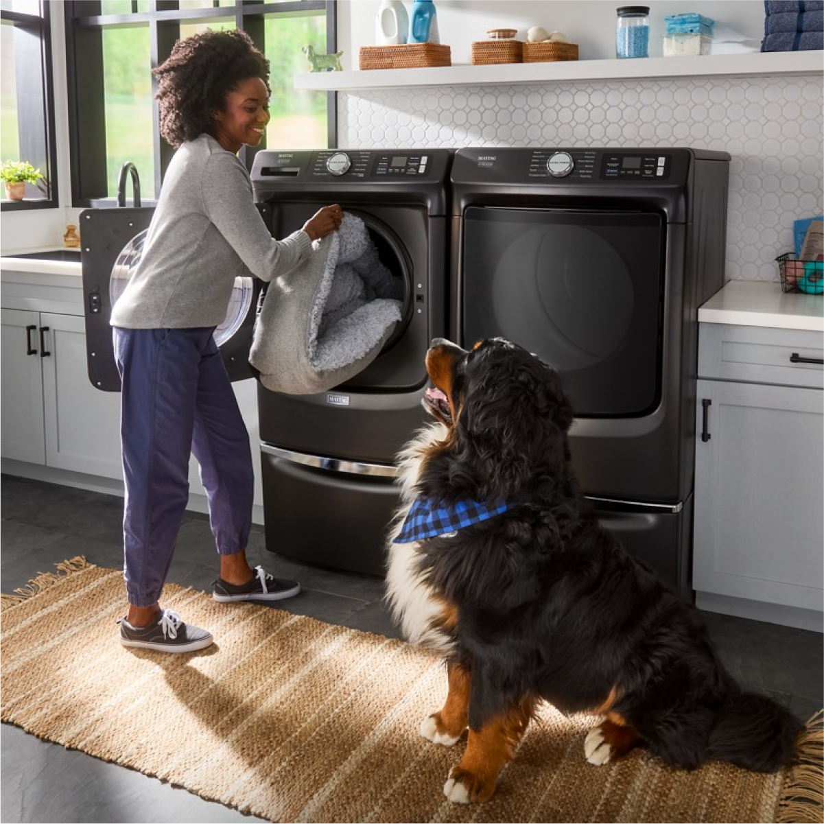 Alt View 9. Maytag - Maytag - 5.0 Cu. Ft. High-Efficiency Smart Front Load Washer with Steam and Pet Pro System - Volcano Black - Volcano Black.