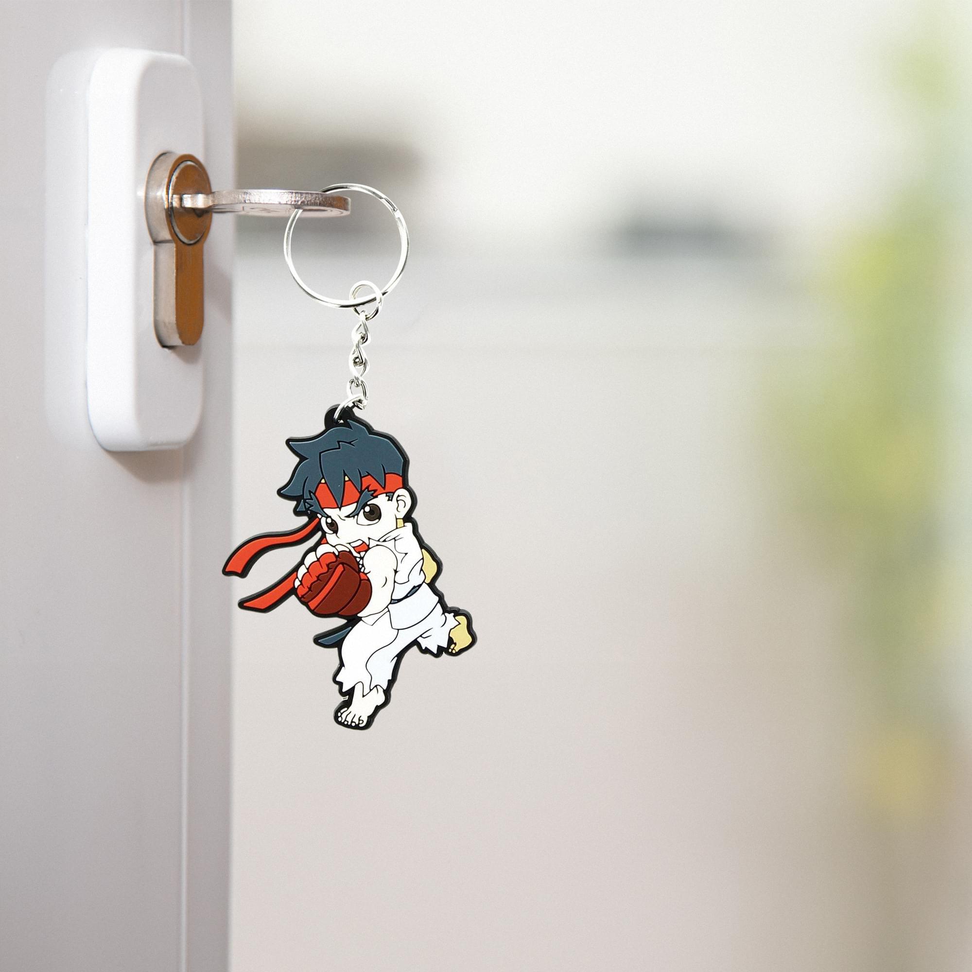 Alt View 10. Multiverse Studio - Street Fighter Chibi Key Chain, Ryu - Red.